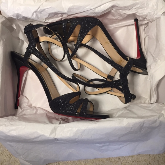 LOUBOUTIN 100 GLITTER MINI/KID BLACK - Picture 3 of 8